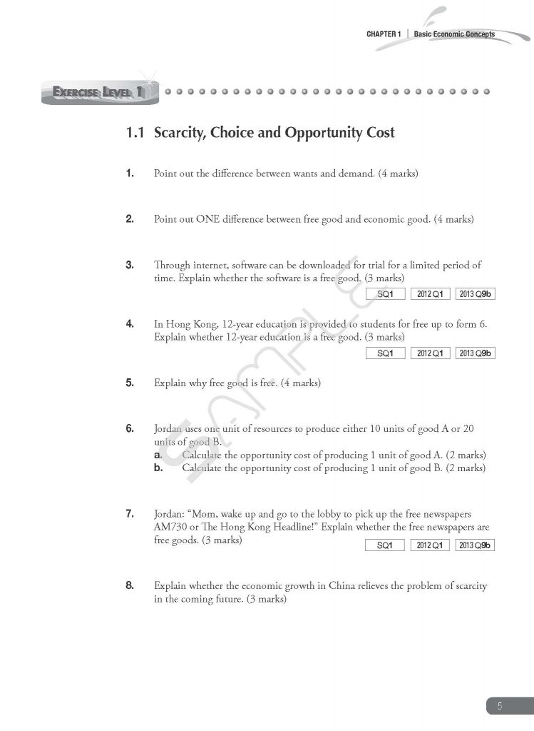 Essential Economics (Book A) Conventional Questions For HKDSE 2nd ...