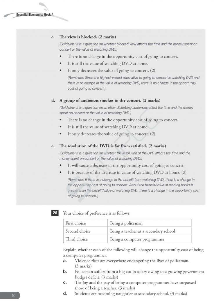 Essential Economics (Book A) Conventional Questions For HKDSE 2nd ...